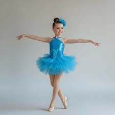 Girls dress/ tutu dance costume beautiful blue size childs extra small