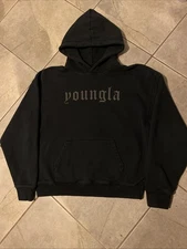 YoungLA Cloud 9 Black Text Hoodie Men’s Size Medium Gymwear Pullover