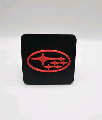 #ad Subaru Black And Red Tow Hitch Cover Plug Cap for 2quot; Receivers $22.00