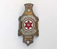 #1 Steuerkopfemblem Union Gedep Fahrrad Emblem Antik / Oldtimer / Hollandrad