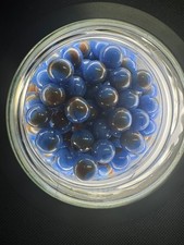 10x 5/8" Jabo Classics Marbles Lot Light Blue, Dark Blue, Orange Non-UV