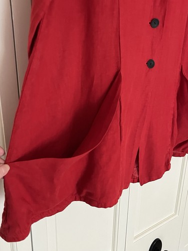 Cynthia Ashby red linen jacket, Size S - Picture 3 of 10