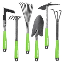 WORKPRO 6-Piece Garden Tool Set, Heavy Duty Gardening Hand Green & Black 