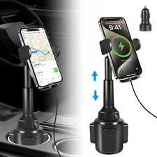 Upgraded Wireless Car Charger, Cup Holder Phone Mount with 15W Fast Charging Pho