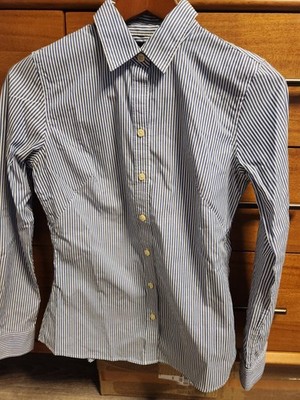 Banana Republic Womens 2 Button Down Non-Iron Shirt Long Sleeve Striped Work 