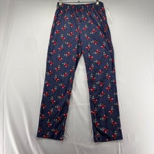 Goat USA Kids Pajama Pants Navy Blue Santa Goat Holiday Print Size Youth Medium
