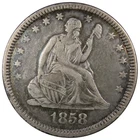 1858 Seated Liberty Quarter VF+ VERY FINE Cleaned A2074