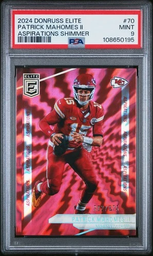 Patrick Mahomes II 2024 Panini Donruss Elite Aspirations Shimmer /875 PSA 9 🔥🔥