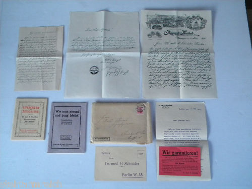 1911 Dr. SCHRÖDER BERLIN Werbeschreiben BLUTSALZNAHRUNG "RENASCIN" Werbung Arzt - Bild 1 von 1