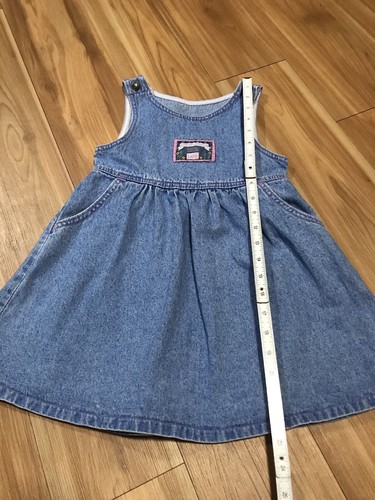 VTG Lee Girls 5T Denim Dress Made in USA 100% Cotton Authentic Jeanswear Toddler - 第 3/11 張圖片