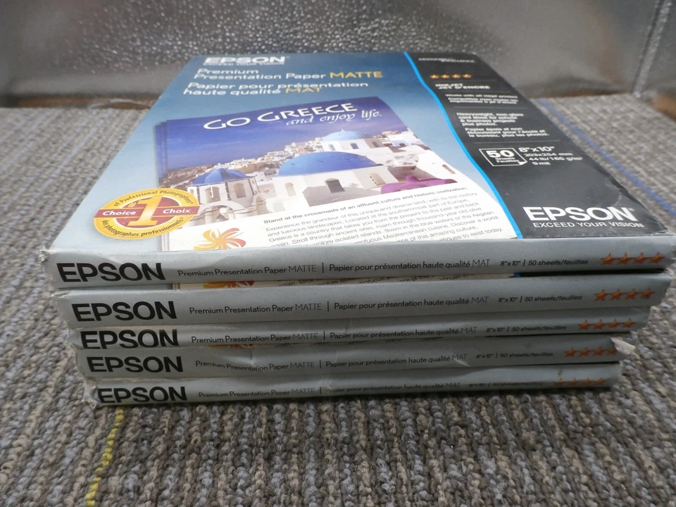 NEW 5Pack Epson Borderless 8" X 10" Premium Matte Paper Heavyweight 50 Sheets - Image 2 of 4