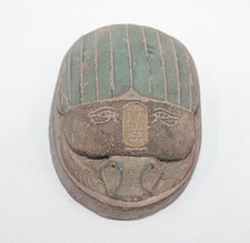 RARE ANCIENT EGYPTIAN ANTIQUE DARK HORUS EYE SCARAB Carved Stone