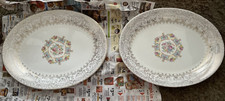 2 decorative tray platter vintage 13 1/2 in x 10 1/2 inch  unmarked