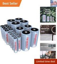 High Drain AA AAA C and D Battery, 1.2V Rechargeable NiMH Batteries Combo, 8-...