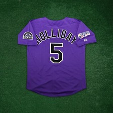 Matt Holliday 2007 Colorado Rockies World Series Alternate Purple Men's Jersey
