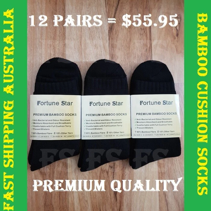 WINTER SOCKS 12 PAIRS 85% BAMBOO SOCKS MEN'S HEAVY DUTY PREMIUM THICK WORK
Opens in a new window or