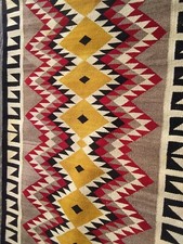 Navajo Rug Antique Red Mesa Teec Nos Pos Native American Blanket Weaving 1920