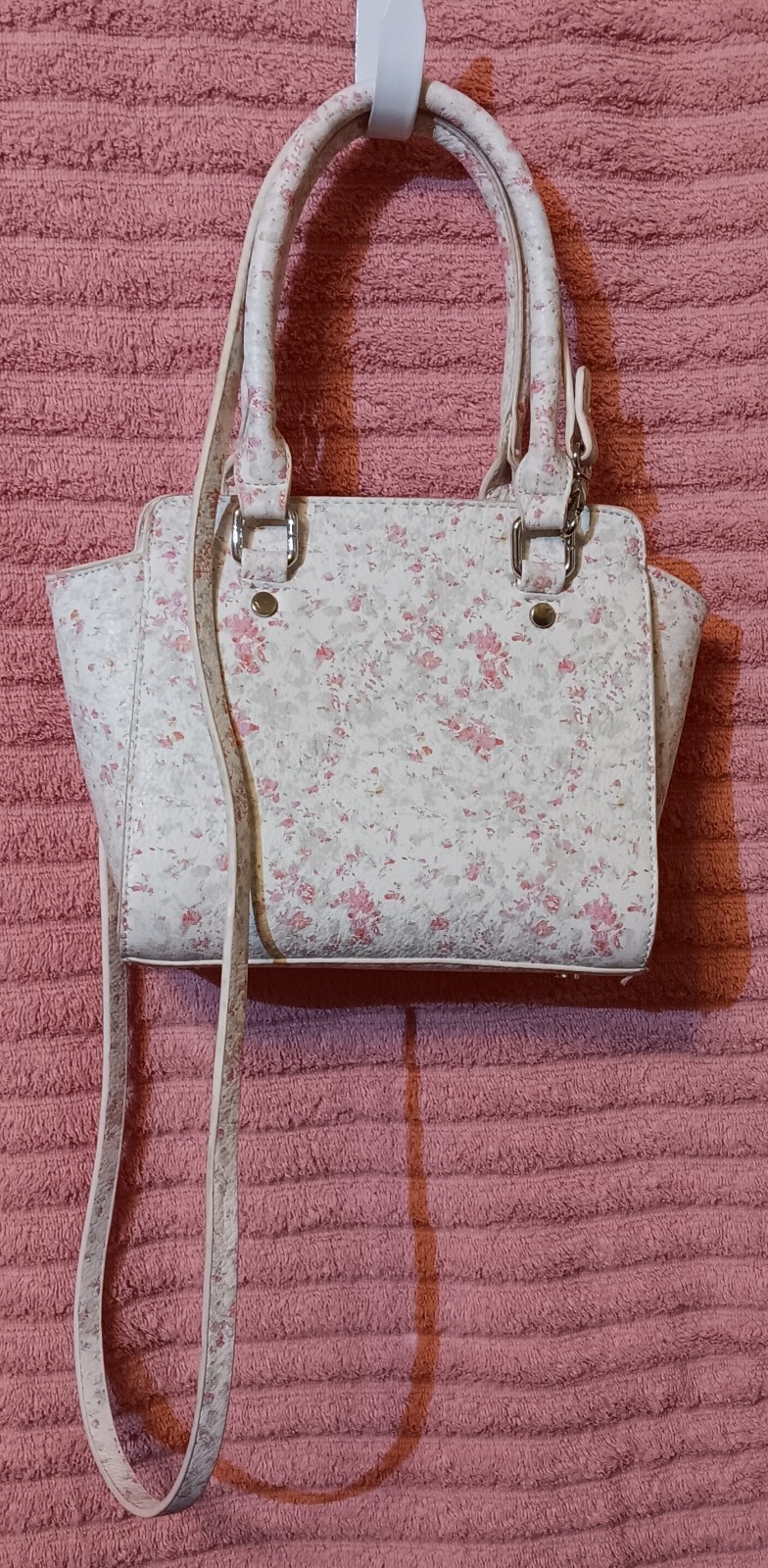 BCBGeneration Pink/Gray Splattered Mini Handbag/C… - image 2
