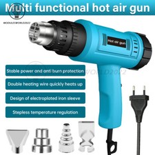 2000W Heat Gun Electric Hot Air Gun Dual Heating Wire Settings 4 Nozzles Tool