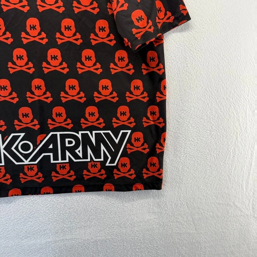 HK army Paintball Jersey Shirt Men's XL Black Red Skull Crossbones All Over - Image 2 of 4