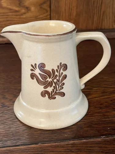 Vtg Pfaltzgraff Village Pattern Yellow w/ Brown Creamer~Pitcher 1 Cup