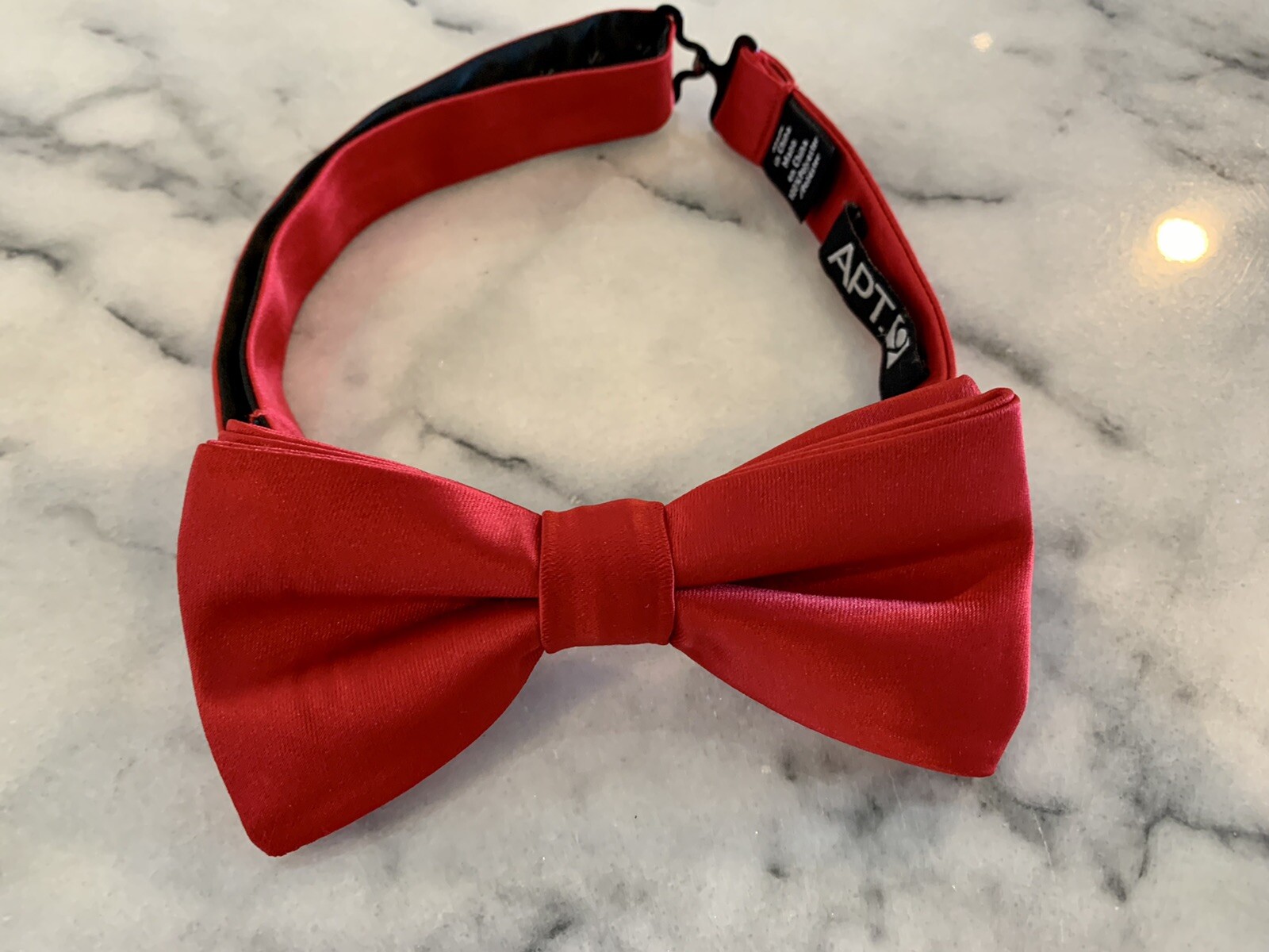 Apt 9 Solid Red Adjustable Pretied Bowtie Bow Tie - image 2