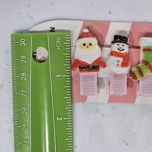 Lotto 8 Fermagli Capelli Roo Assortiti Multicolore Tema Natale Babbo Natale Bimba Bambino - Foto 7 di 10