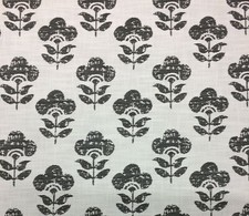 BALLARD DESIGN NITISHA GRAPHITE InsideOut GRAY FLORAL FABRIC BY THE YARD 56"W
