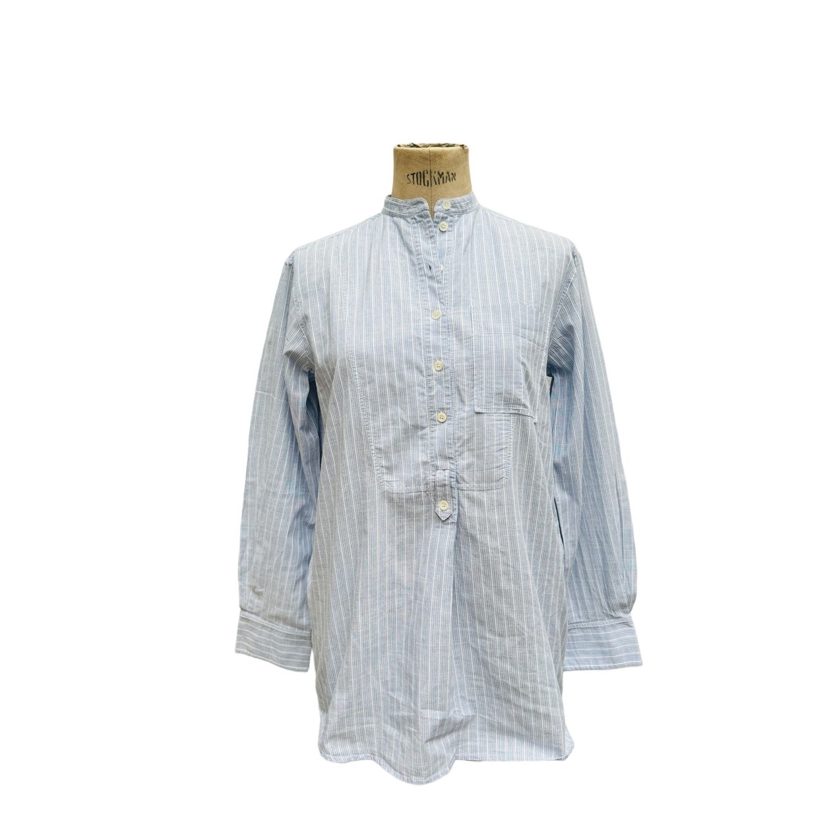 【美品】CELINE セリーヌ　バイカラー　フィービー　シャツ　サイズ34 Celine By Phoebe Philo Blue Cotton Striped shirt Size 34 fits up
