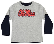 Outerstuff Ole Miss Rebels NCAA Toddler 3 in 1 Combo Tee, Navy/Grey