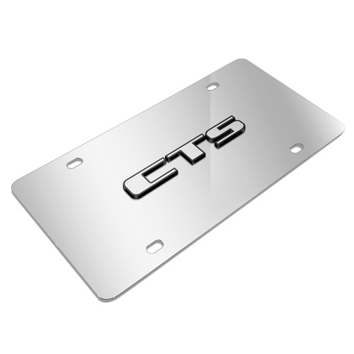 Cadillac CTS 3D Nameplate Mirror Chrome Stainless Steel License Plate - Picture 3 of 5