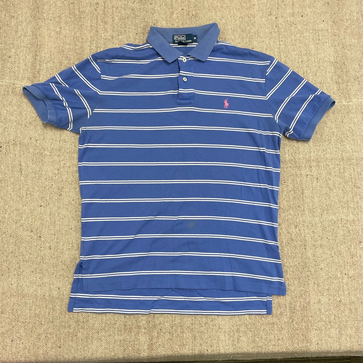 トップス 00s POLO ralph lauren open collar shirts Vintage polo Ralph Lauren Polo shirt mens medium blue 2000s