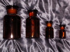 Apothekerflasche Glasschliffflasche Weithalsflasche braun mit Glasstopfen 1000ml