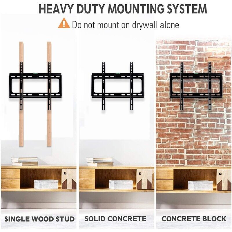 Universal TV Mount 26-63" Large Size Fixed TV Mount Wall Bracket Slim