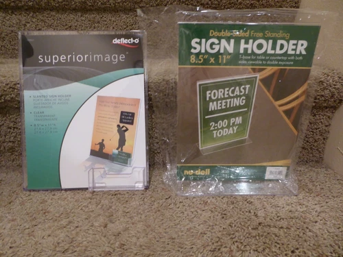 NuDell 8.5" x 11" Double Sided Sign Holder Ad Frame & Sign Holder/Business Card