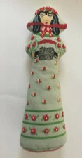  Roses Sweetness Hand Made 1972 Needlepoint Doll One of a Kind Collectible