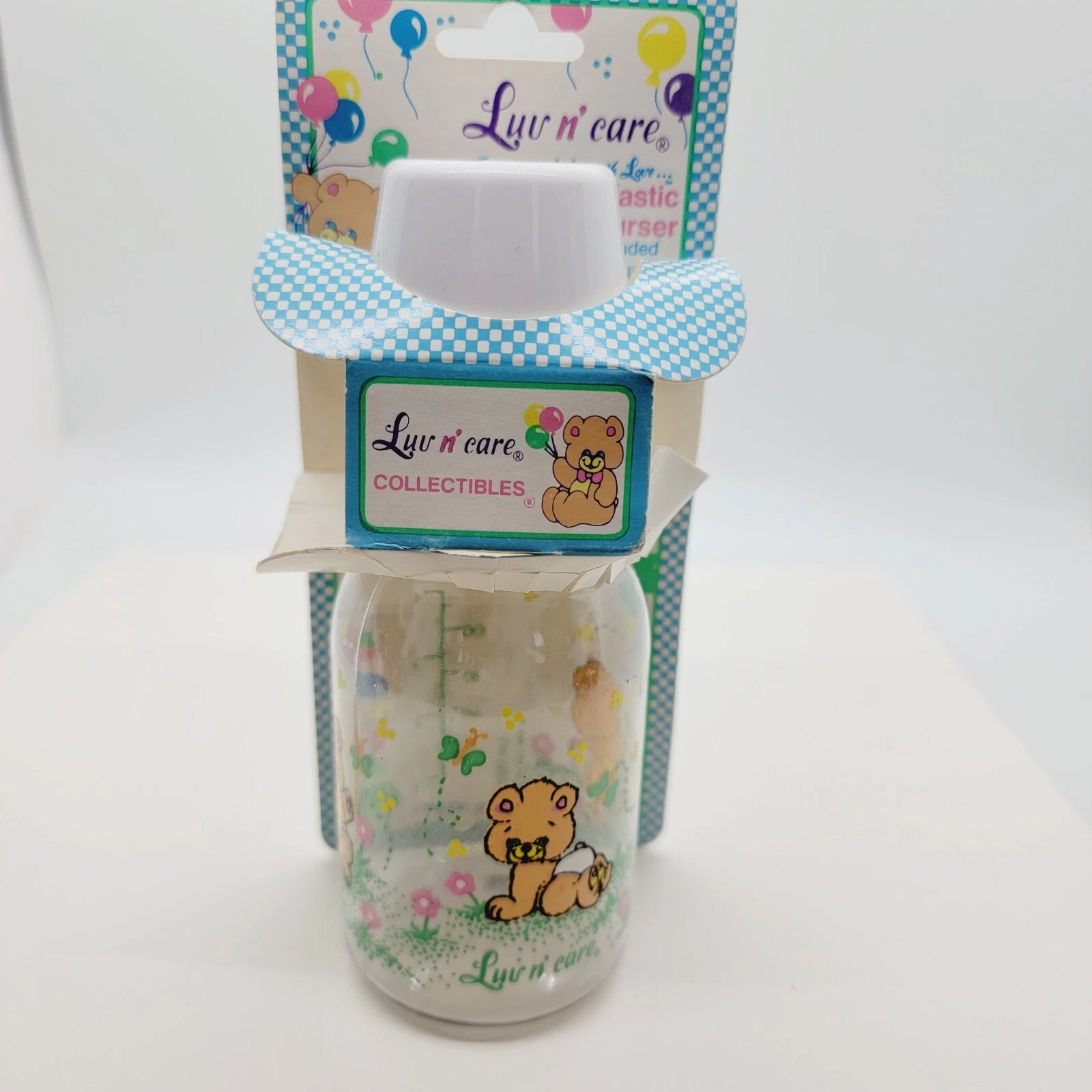 Vintage Rare Luv ‘n Care Baby Bottles/Nursers 4 oz Bear Theme w/1 Nipple
