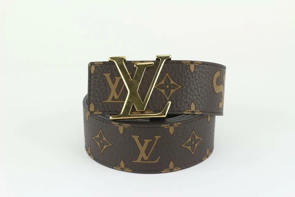 Louis Vuitton x Supreme Initiales Belt 40 mm Monogram Brown Gold