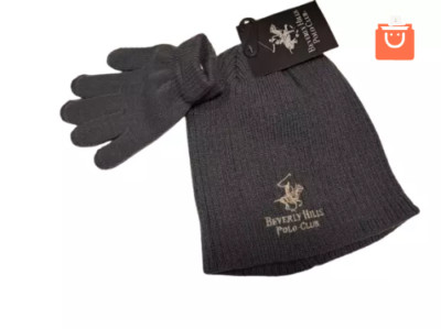 New: 2-Set Beverly Hills Polo Club Gray Winter Hat & Gloves Set - Kids One Size