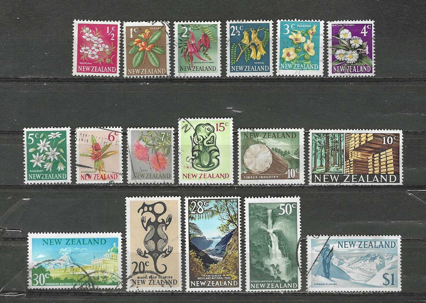 NEW ZEALAND , 1967/70 , SET OF 17 STAMPS , PERF , USED , CV$11.95 | eBay