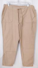 J Crew Tie-Waist Camp Pant High Rise Elastic Back Waist Khaki XL New  14033