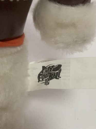 Vintage Cleveland Browns Dawg Pound peluche cane toro in giacca bomber 9" - Foto 8 di 9