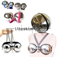Stainless Steel Round Ball Helmet Restraint Lockable Hood Fist Head Adult Slave