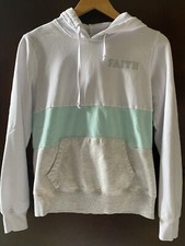 Hooded Sweatshirt Hoodie Long Sleeve Womens Size Small 3-5 Pre Owned White