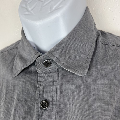 Howe Clothing Button Down Shirt Men Large Grey Short Sleeve Casual Tee - Picture 6 of 16