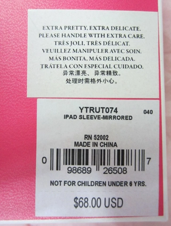 FUNDA JUICY COUTURE ESPEJADA iPAD/TABLET TONO PLATEADO YTRUT074 NUEVA CON ETIQUETAS $68 Foto 3 de 3