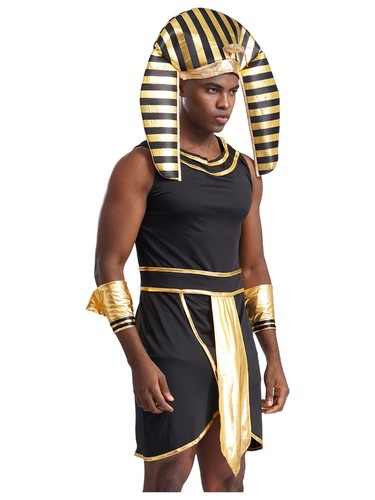 Hombres Egipto Rey Tut Disfraz Faraón Egipcio Juegos con disfraces Halloween Disfraz Elegante - Imagen 21 de 43