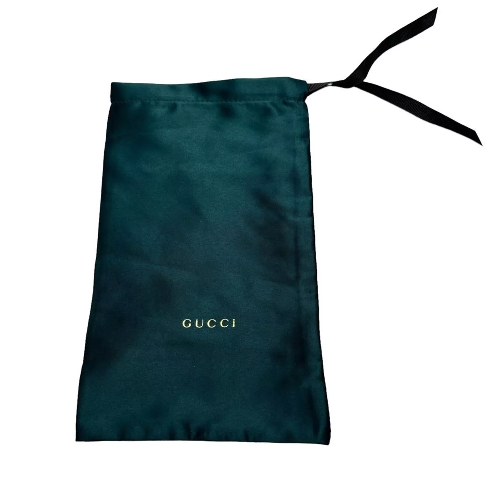 Gucci sac à poussière vert émeraude pochette accessoire lunettes de soleil