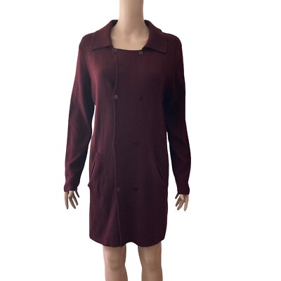 Robe Di Kappa Long Cardigan Women Burgundy Womens Size XL Sweater Coat 