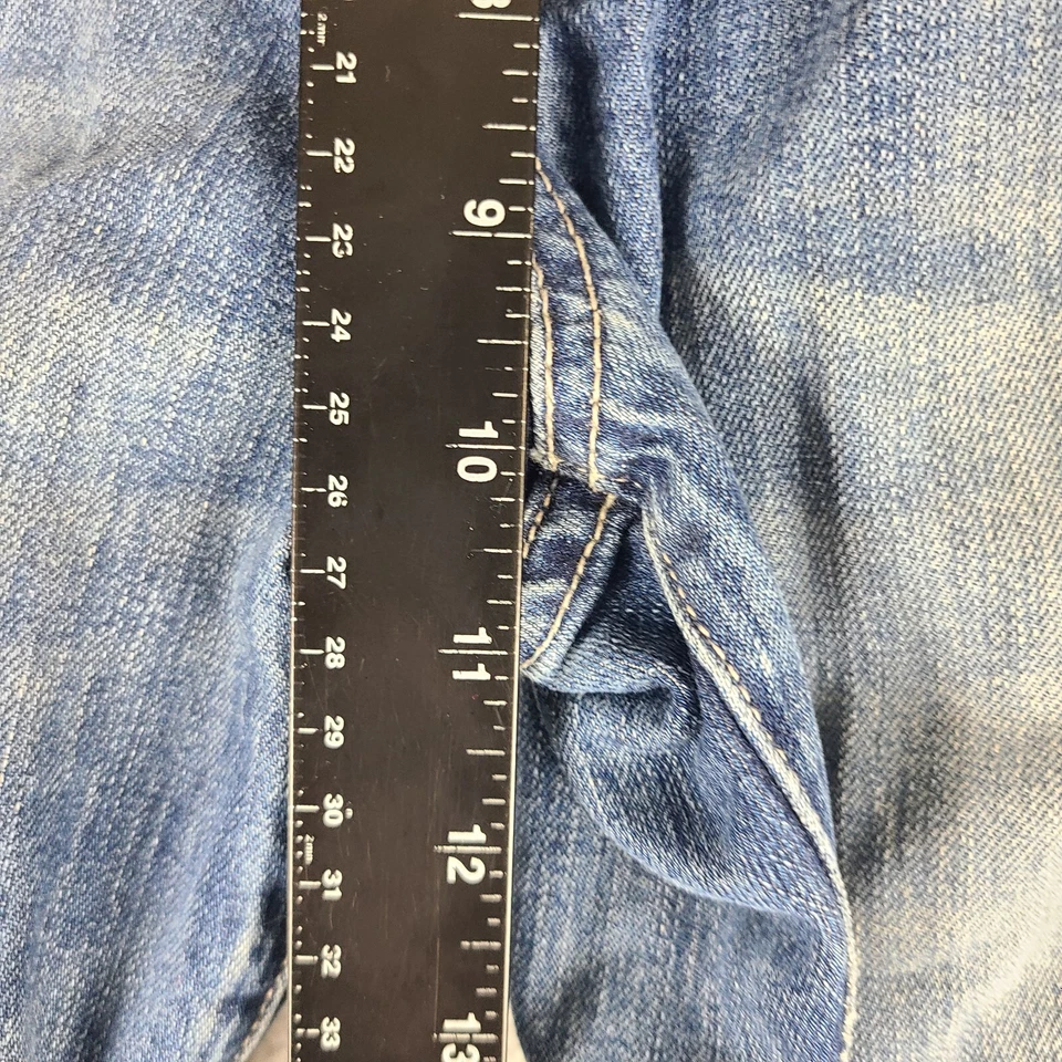 7 For All Mankind Jeans Mens 33x32 Blue Relaxed Straight Medium Wash Denim - Image 4 of 4